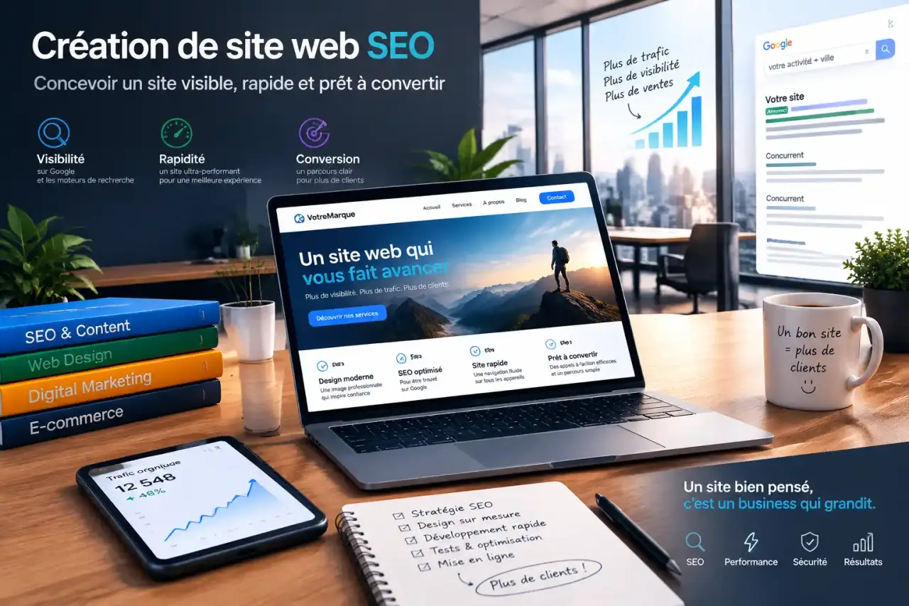 Création de site web SEO : concevoir un site visible, rapide et prêt à convertir