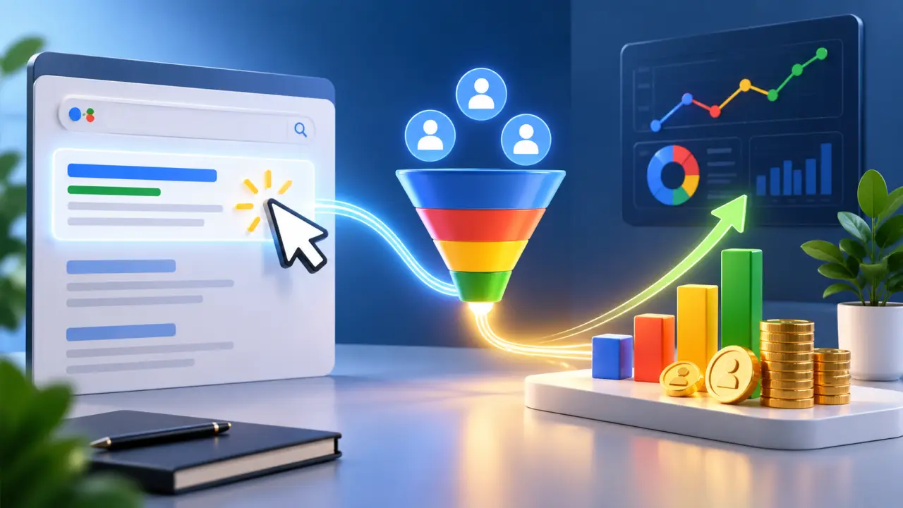 Tableau de bord illustrant l’optimisation d’une campagne Google Ads